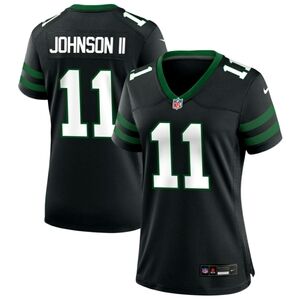 new  yorkjets nike johnson ii alternate custom Game Jersey - Legacy Black SizeXL